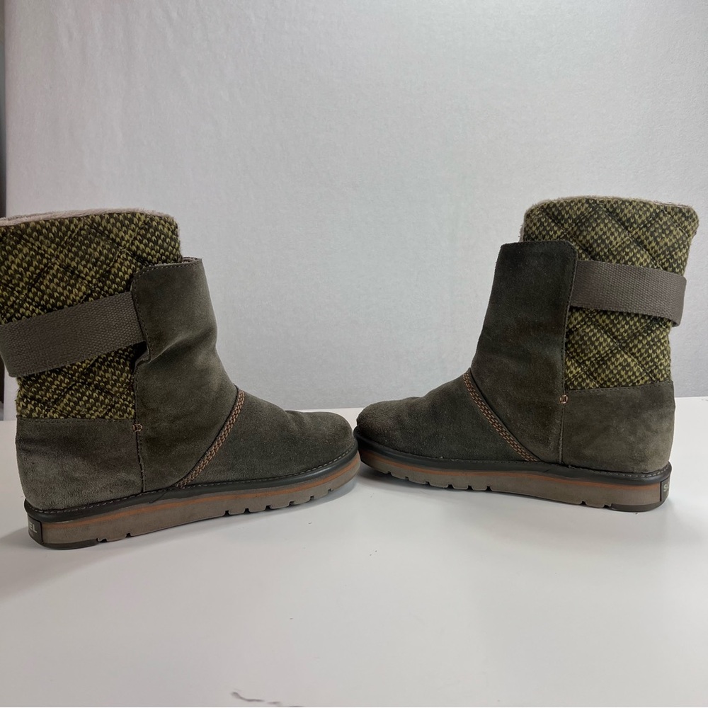 Sorel  Campus Newbie Green Suede Boots Women’s Size 9 Winter Outdoor - Picture 5 of 9